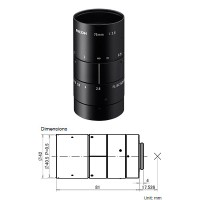 RICOH FL-BC7528-9M 1.1" 75mm 9 Mega-Pixel Lens (Manual Iris Lens, compatible with up to 12 mega-pixel cameras)